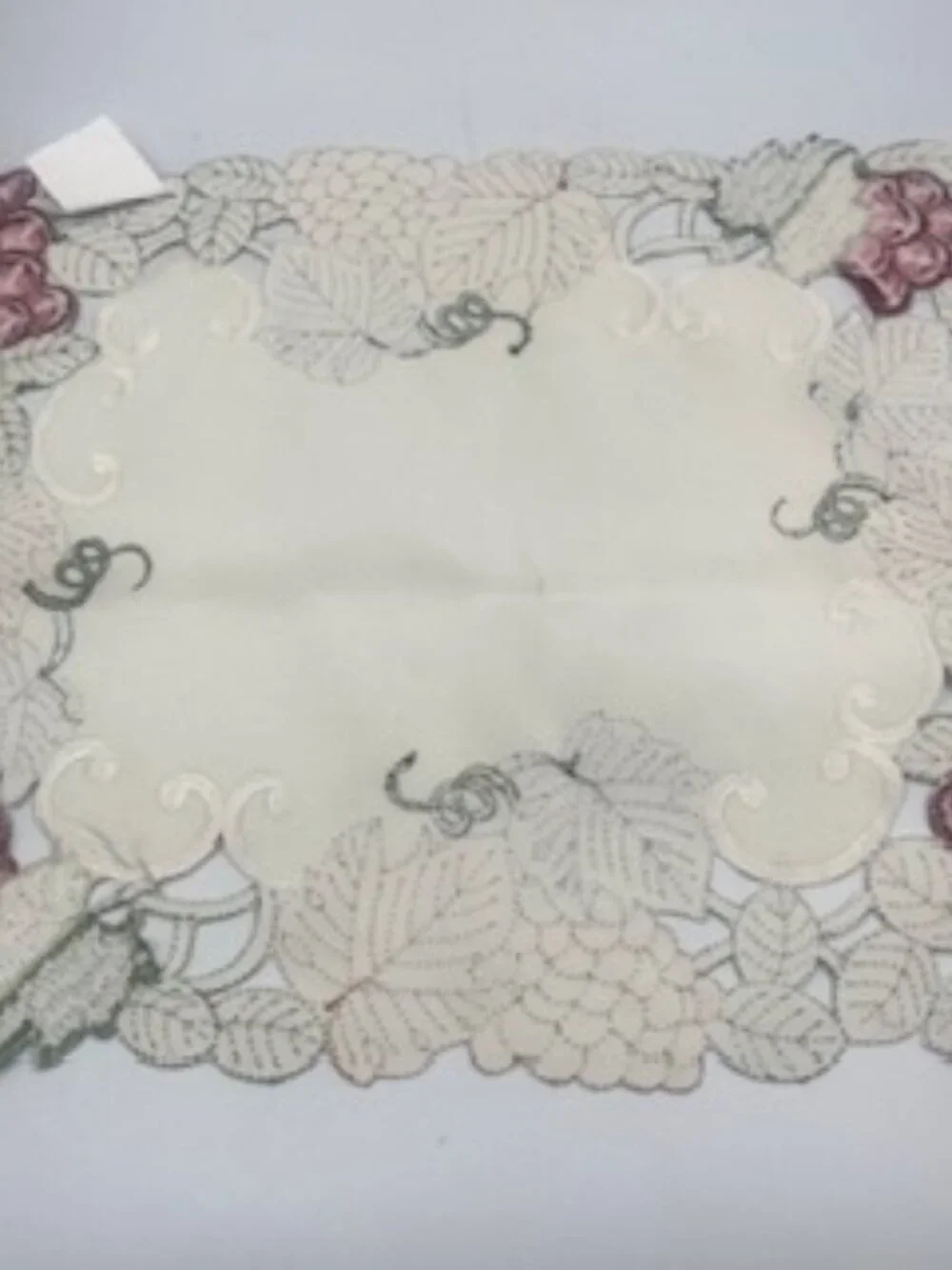 Placemats Embroidered Cutouts Grapevine pattern Set of 3 New out of box